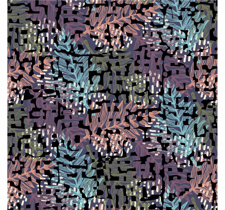Papel tapiz naturaleza patrón colorido de hojas - TenVinilo