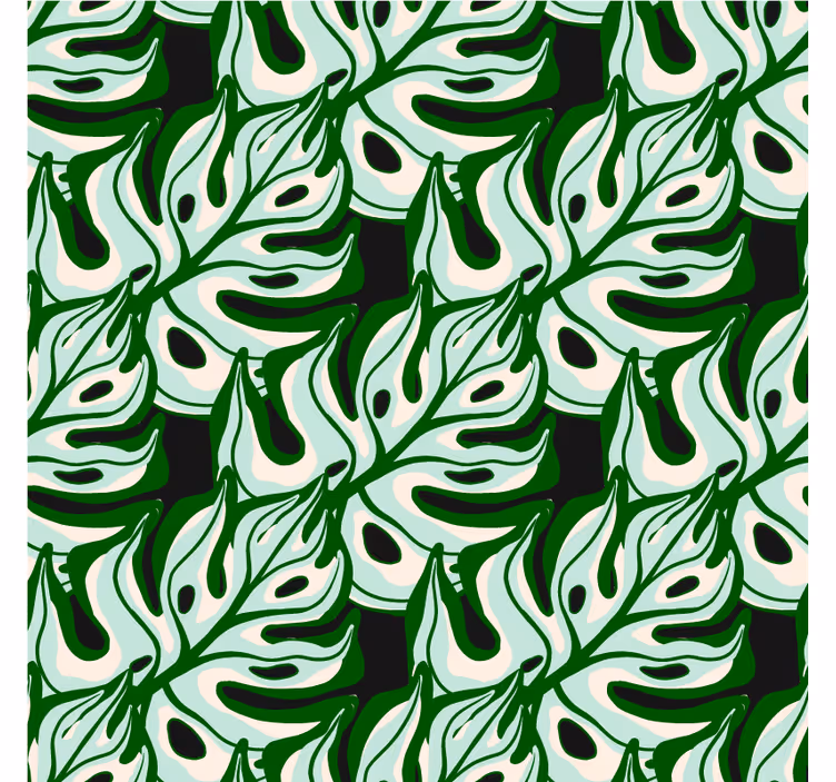 Papel tapiz naturaleza estampado de follaje tropical - TenVinilo