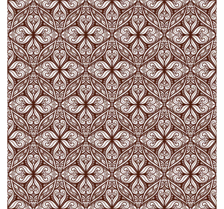 Papel tapiz vintage con patrón floral marrón - TenVinilo