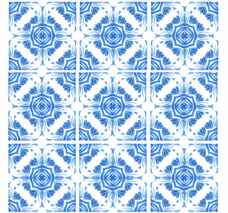 Papel tapiz piedra patrón azul clásico - TenVinilo
