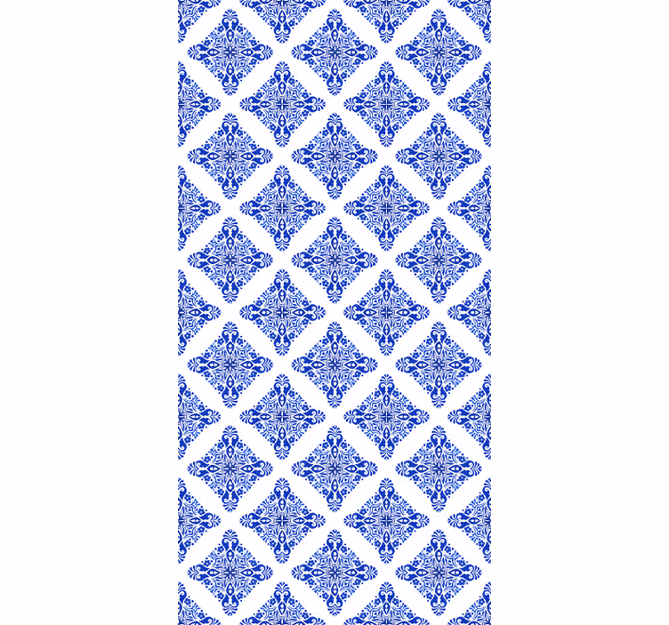 Papel tapiz azulejos azul estampado - TenVinilo