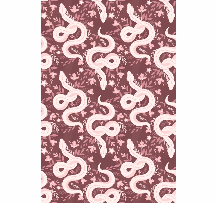 Papel tapiz infantil serpientes enroscadas floral - TenVinilo
