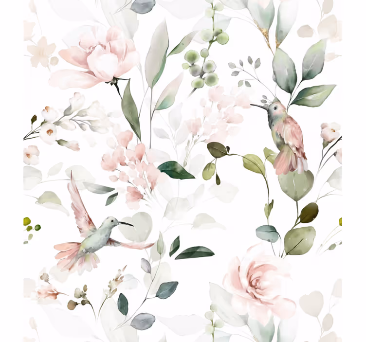 Papel tapiz para sala pájaro pastel suave - TenVinilo