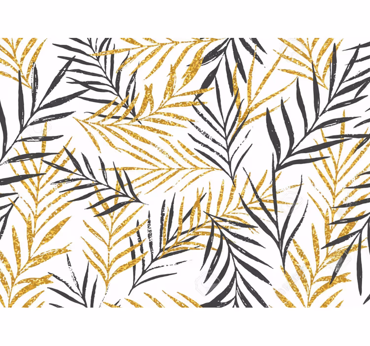 Papel tapiz para sala estampado de hojas exóticas - TenVinilo