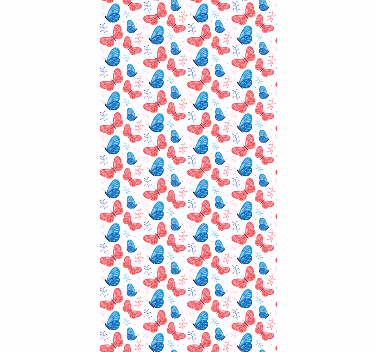Papel tapiz mariposas con ramas - TenVinilo