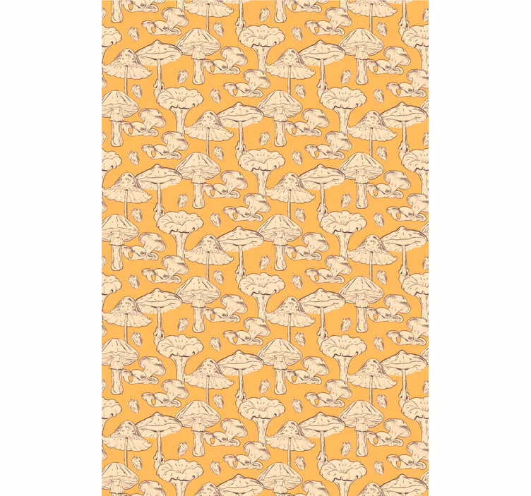 Papel tapiz pasillo diseño de patrón de champiñones - TenVinilo