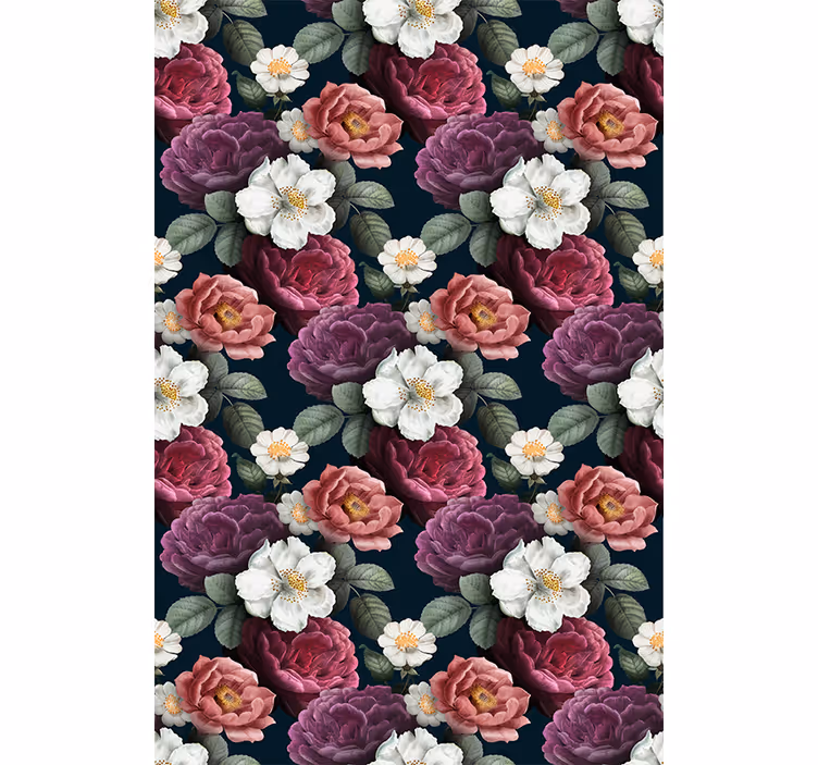 Papel tapiz pasillo composición de flores elegantes - TenVinilo