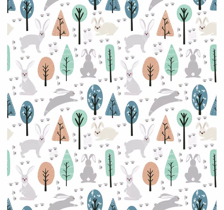 Papel tapiz nórdico fauna del bosque nórdico - TenVinilo