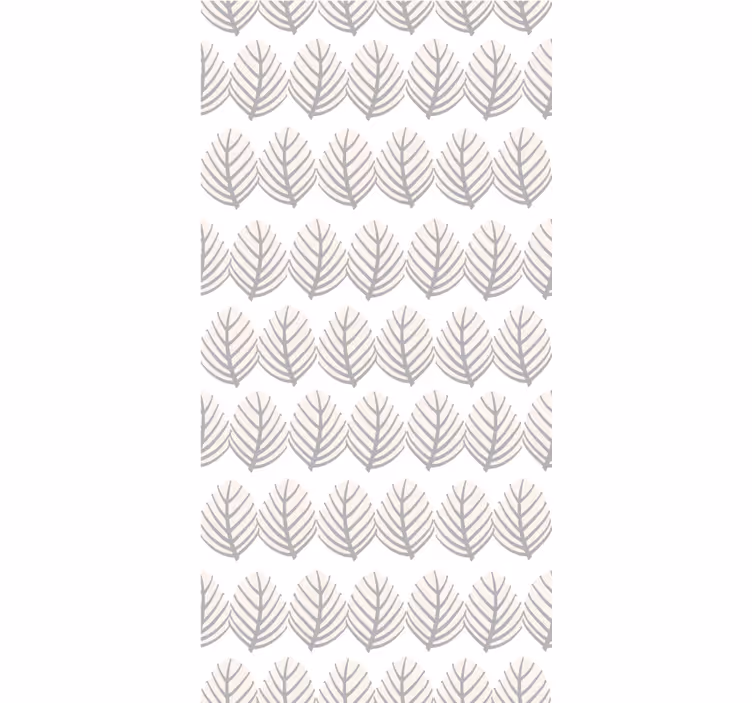 Papel tapiz nórdico con diseño de hojas grises - TenVinilo