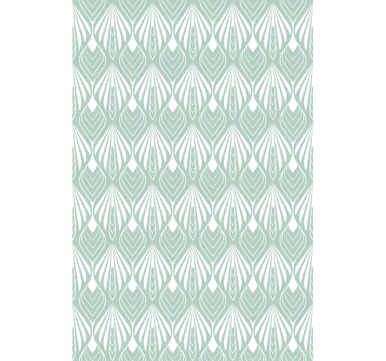 Papel tapiz nórdico patrón hojas verdes pastel - TenVinilo