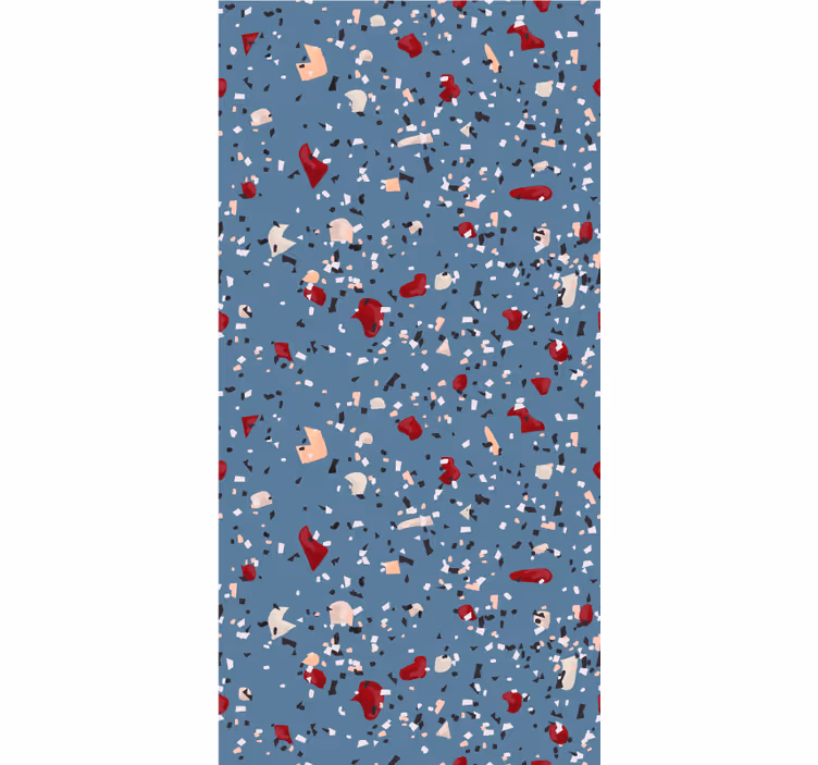 Papel tapiz textura terrazo geométrico azul - TenVinilo