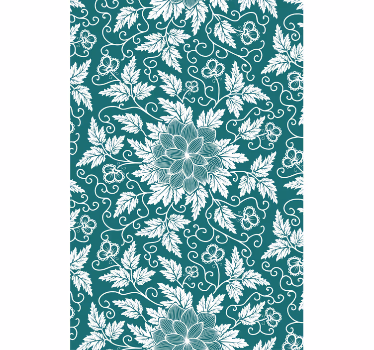 Papel tapiz para sala adorno floral vintage - TenVinilo