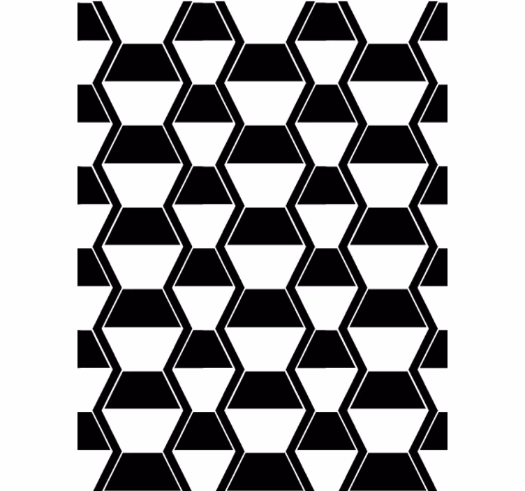 Papel tapiz para sala hexágonos blancos y negros - TenVinilo