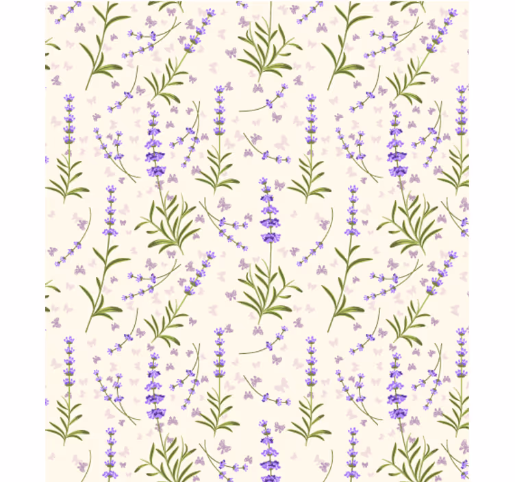 Papel tapiz para sala patrón floral lavanda - TenVinilo