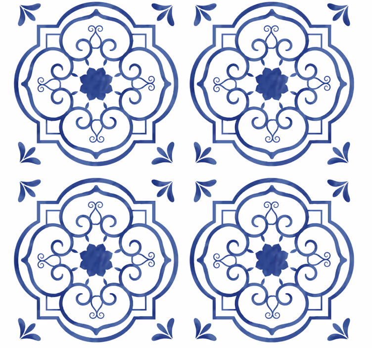Papel tapiz azulejos azulejo clásico - TenVinilo