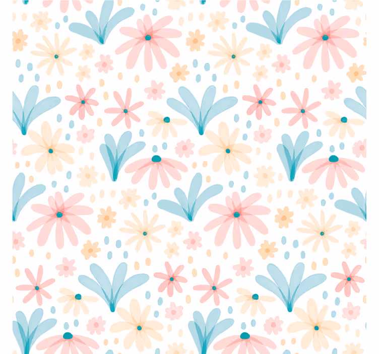 Papel tapiz flores pastel color patrón floral - TenVinilo