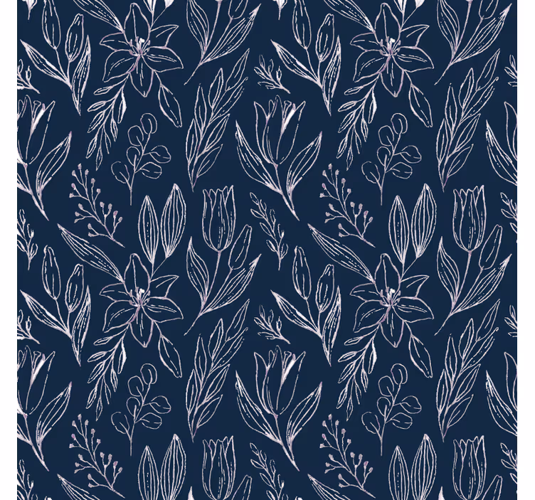 Papel tapiz flores diseño floral lirios sin juntas - TenVinilo