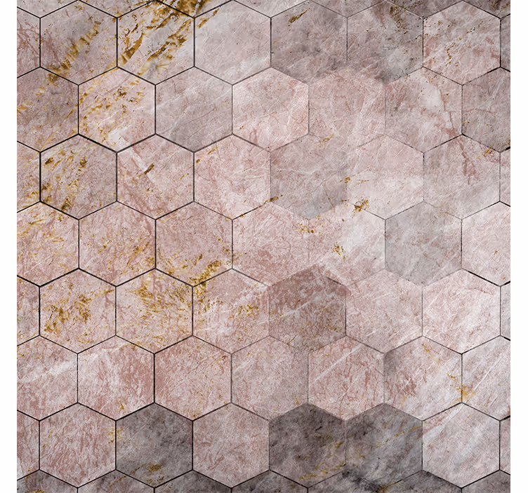 Papel tapiz vintage patrón hexagonal con efecto ombré - TenVinilo