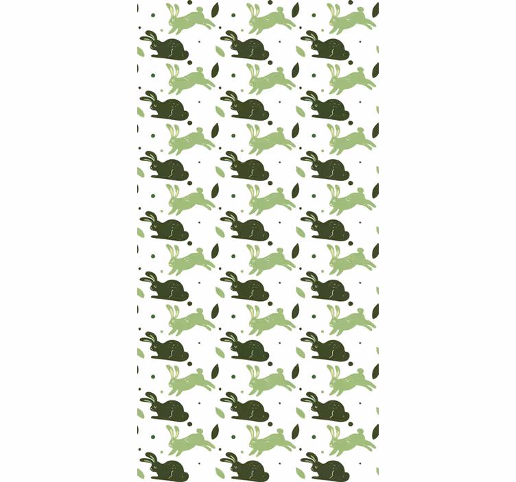 Papel tapiz dinosaurios con conejos verdes - TenVinilo