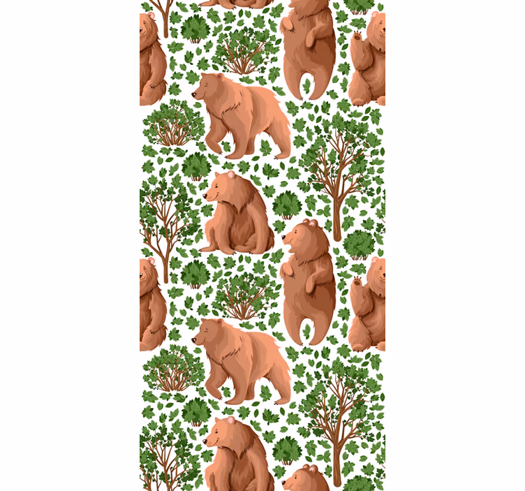 Papel tapiz árboles con fauna - TenVinilo