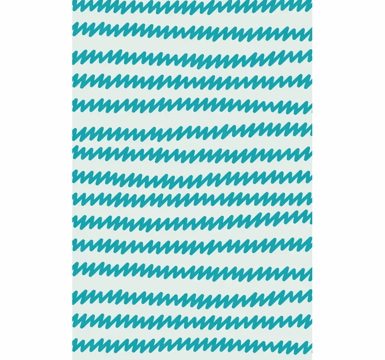 Papel tapiz oficina zig zag a mano en acuamarina y blanco - TenVinilo