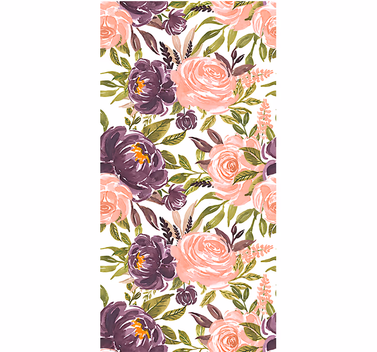 Papel tapiz para sala flores encantadoras de acuarela - TenVinilo