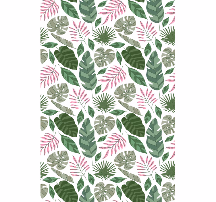 Papel tapiz para sala tema de vegetación tropical - TenVinilo
