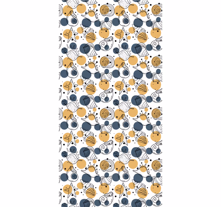 Papel tapiz moderno patrón con conchas - TenVinilo