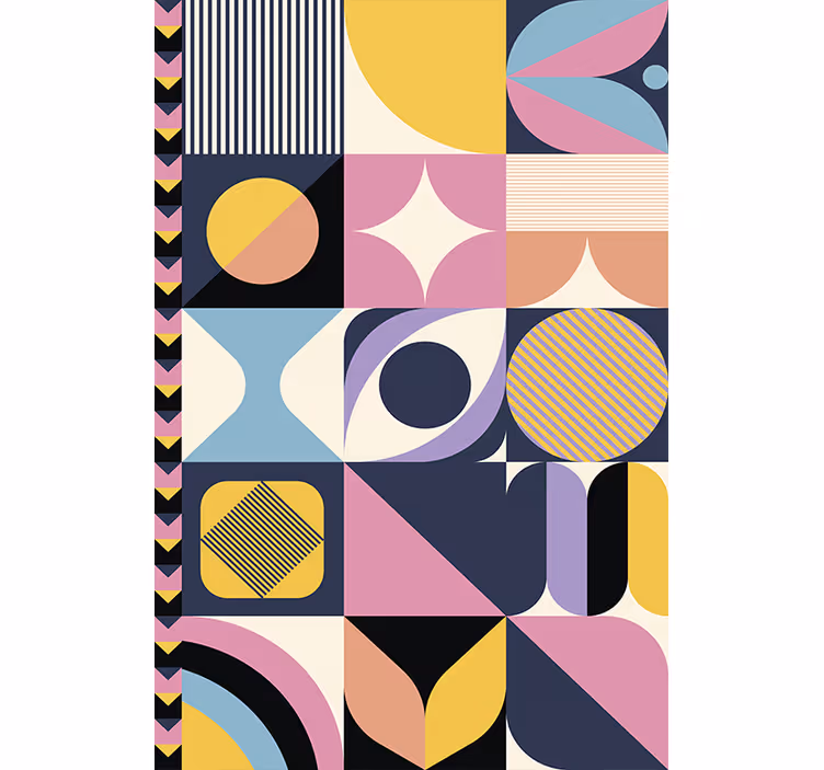Papel tapiz moderno arte geométrico en múltiples figuras - TenVinilo
