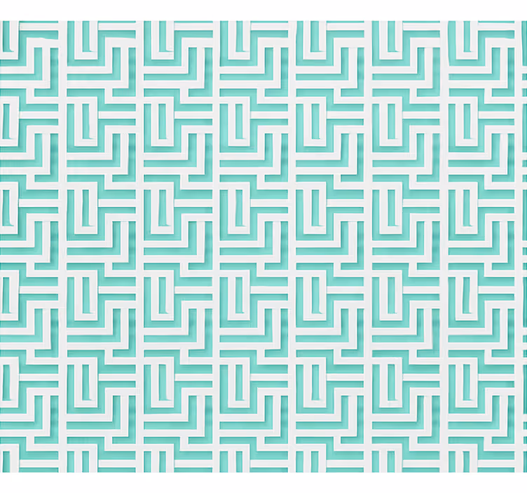 Papel tapiz comedor efecto cuadrados azules - TenVinilo