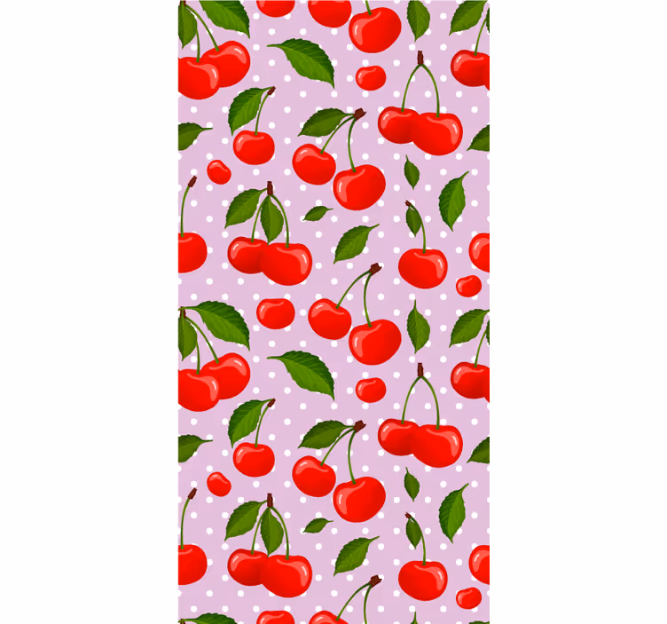 Papel tapiz comedor cerezas y hojas - TenVinilo