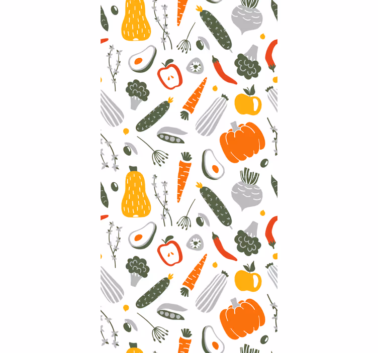 Papel tapiz cocina colección de verduras coloridas - TenVinilo