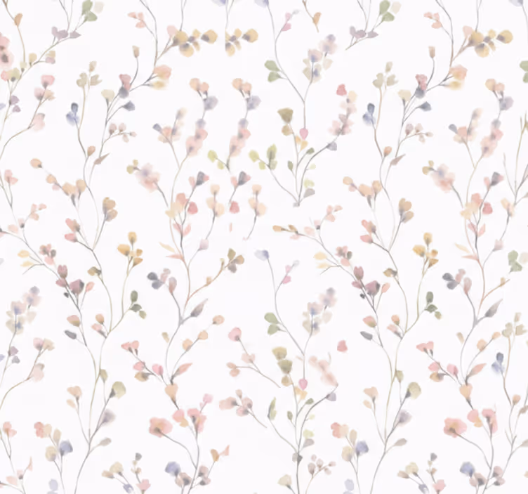 Papel tapiz para sala ramo de hierbas acuareladas - TenVinilo
