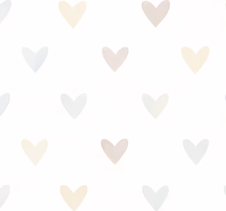 Papel tapiz recámara matrimonial corazones pastel acuarela - TenVinilo