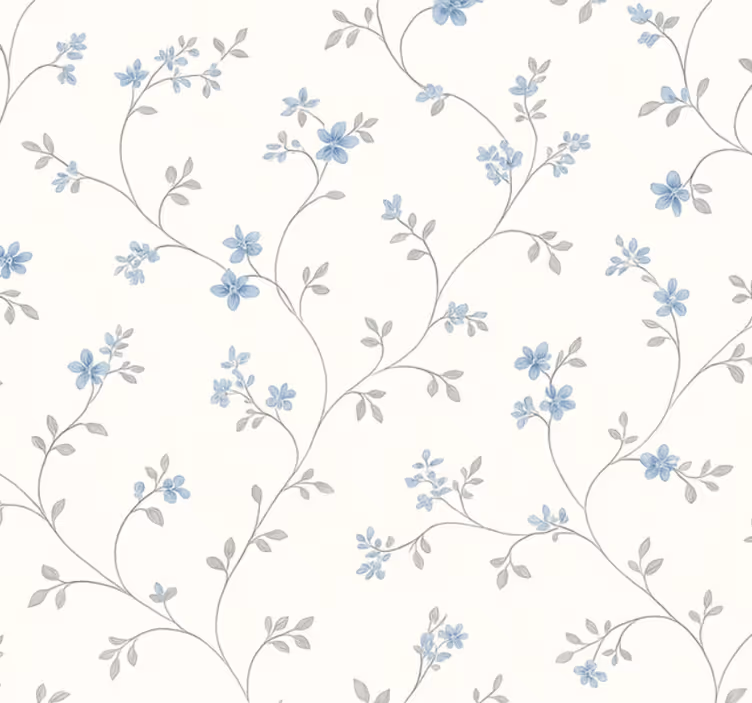 Papel tapiz recámara matrimonial sendero azul clásico - TenVinilo