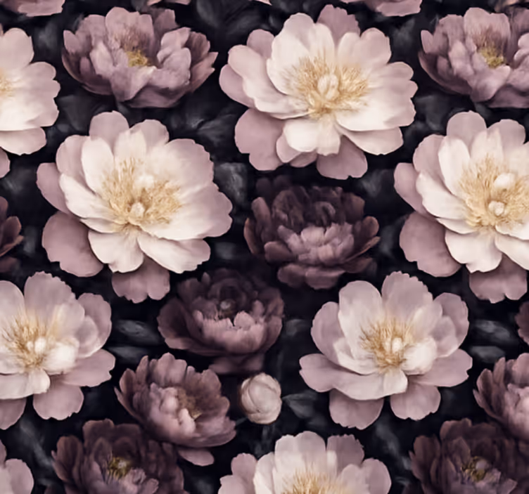Papel tapiz para sala floral oscuro - TenVinilo