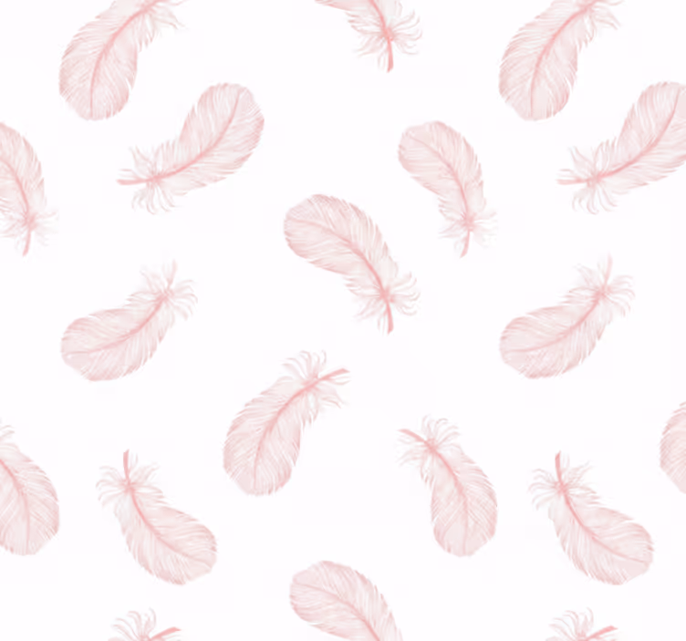 Papel tapiz para sala patrón de plumas rosadas - TenVinilo