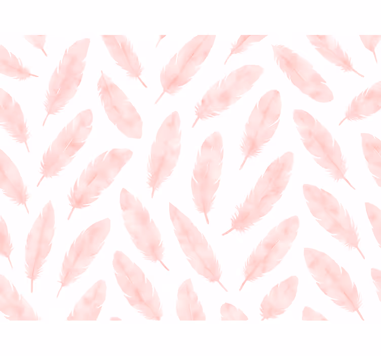 Papel tapiz recámara matrimonial patrón de plumas rosadas - TenVinilo