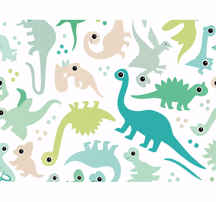 Papel tapiz infantil dinosaurio colorido sencillo - TenVinilo