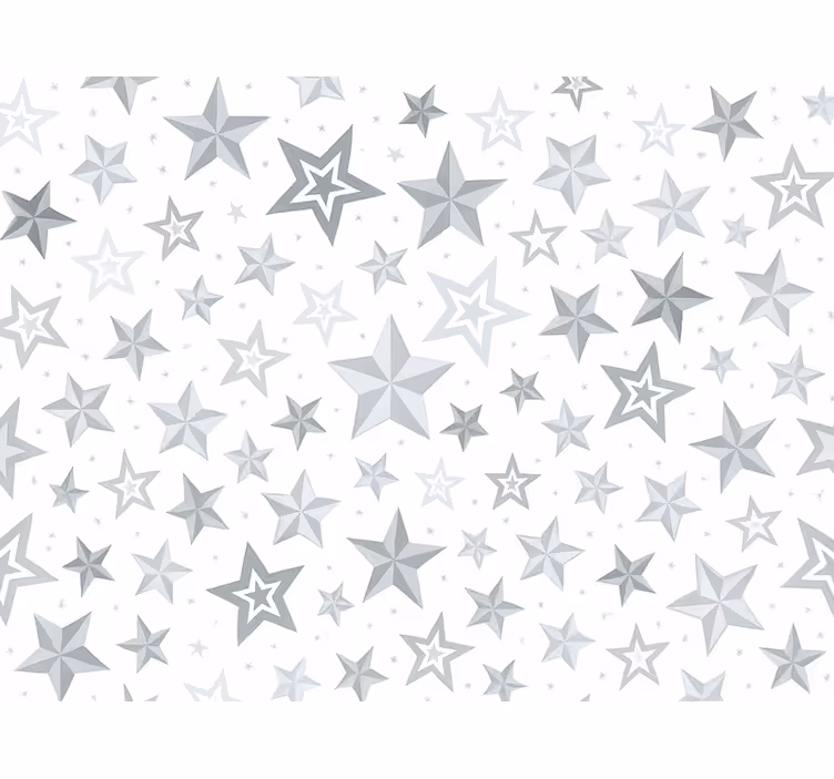 Papel tapiz infantil patrón estrella plateada - TenVinilo