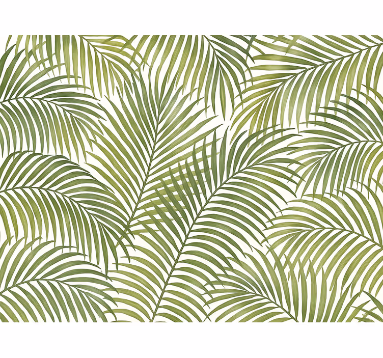 Papel tapiz hojas de palmera verde - TenVinilo