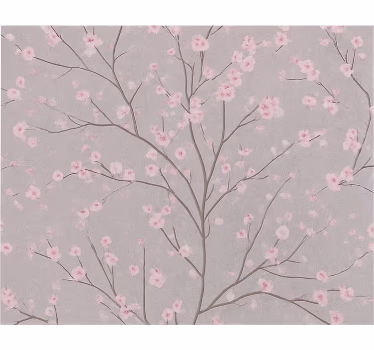 Papel tapiz flores rama de cerezo apagado - TenVinilo