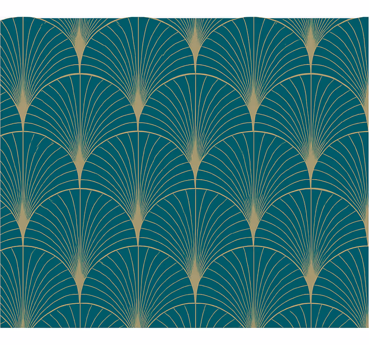 Papel tapiz recámara matrimonial decoración azul oro - TenVinilo