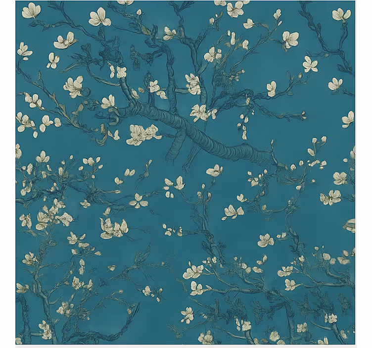 Papel tapiz recámara matrimonial diseño de árbol azul oscuro - TenVinilo