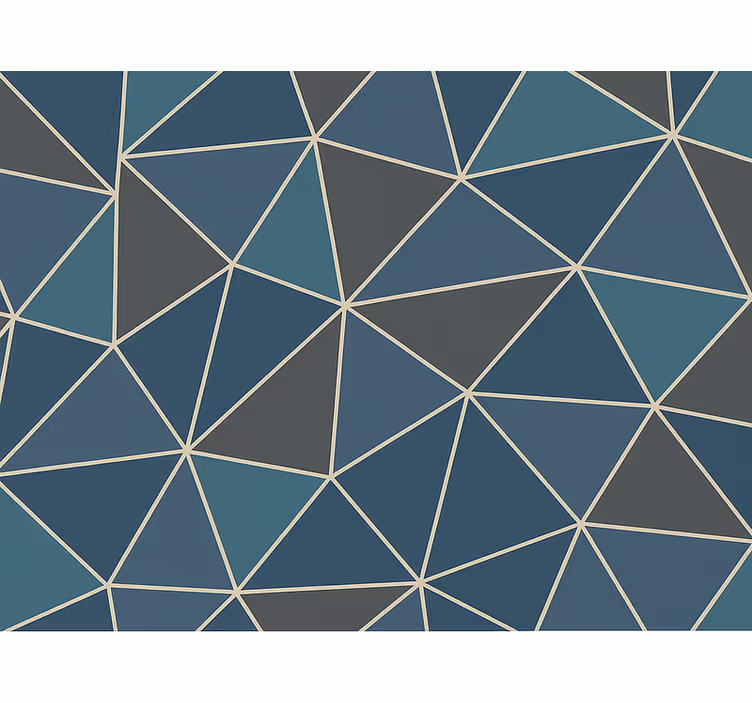 Papel tapiz para sala patrón geométrico moderno azul - TenVinilo