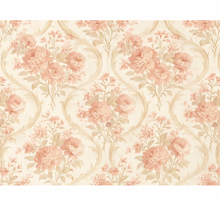 Papel tapiz recámara matrimonial flores vintage ligeras - TenVinilo