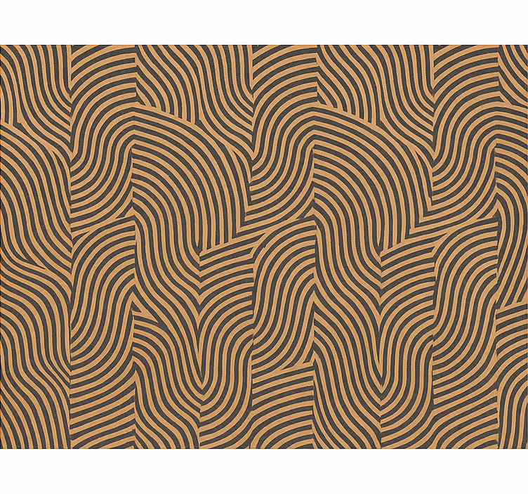 Papel tapiz para sala líneas modernas en negro y naranja - TenVinilo