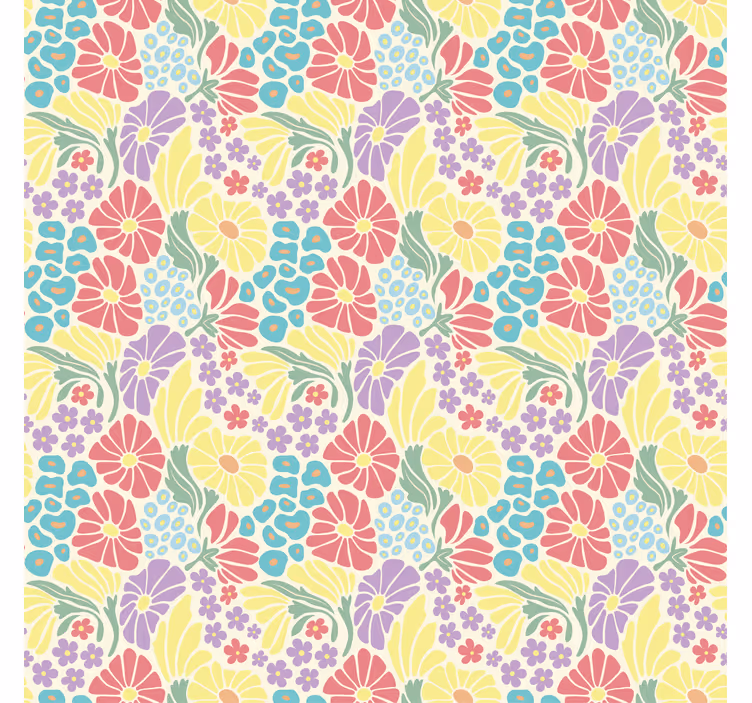 Papel tapiz flores pastel flores - TenVinilo