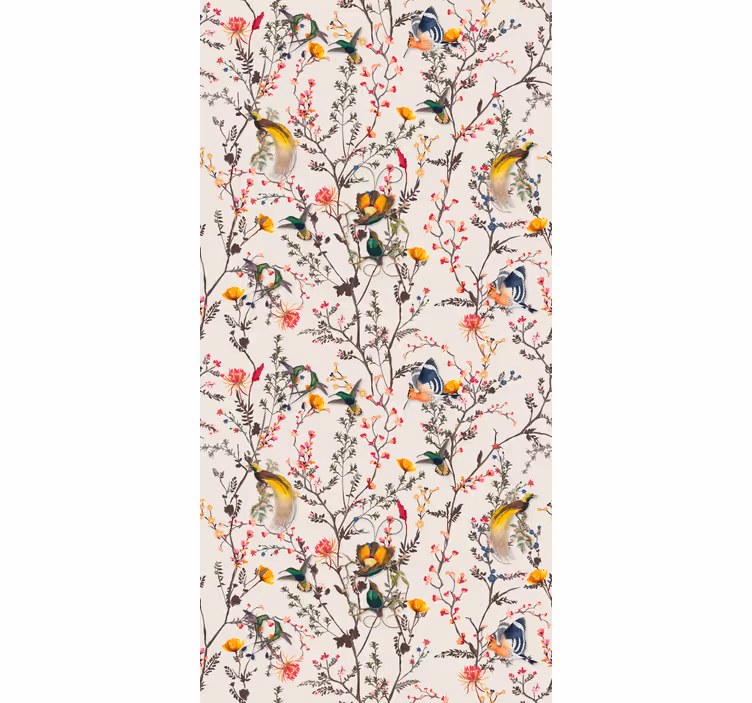 Papel tapiz flores diseño floral naturalista - TenVinilo