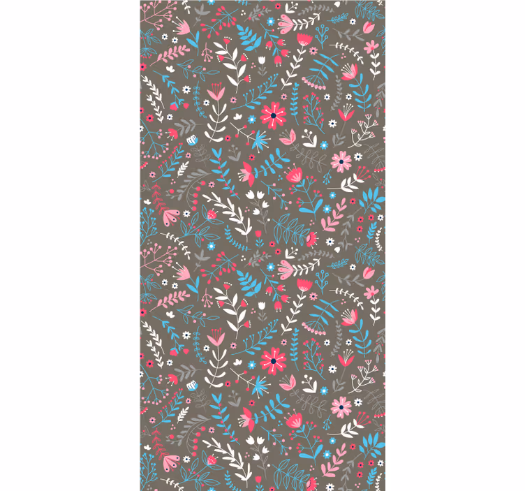 Papel tapiz floral estampado floral colorido - TenVinilo